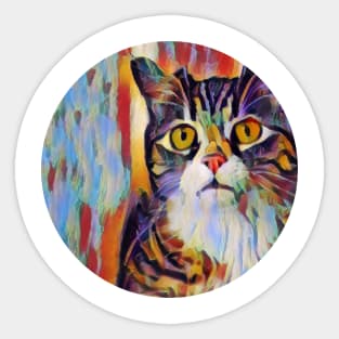 Anxious floppy cat Sticker